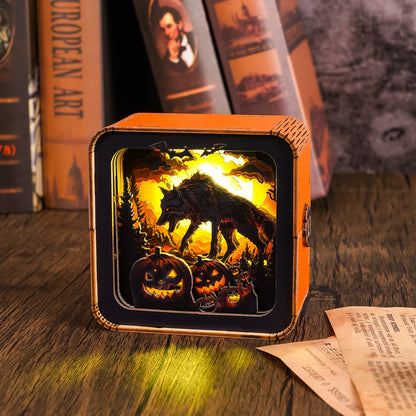 FancyNooks™ Halloween Wolf Kit - 3D Wooden Puzzle Night Light