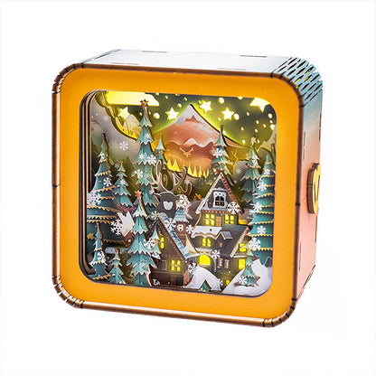 FancyNooks™ Warm Christmas Eve Kit - 3D Wooden Puzzle Night Light