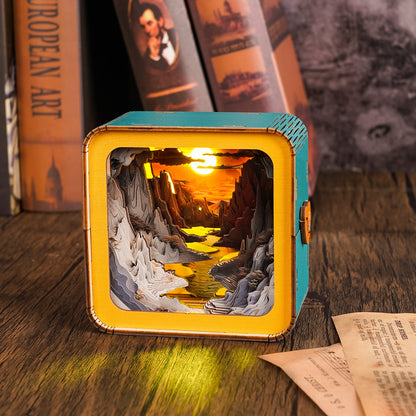 FancyNooks™ Long River Sunset Kit - 3D Wooden Puzzle Night Light