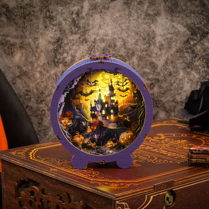 FancyNooks™ Halloween Castle Kit - 3D Wooden Puzzle Night Light