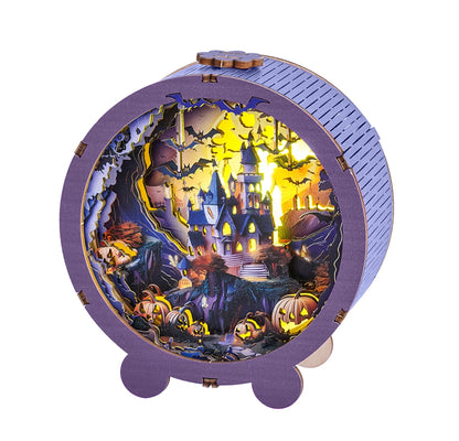 FancyNooks™ Halloween Castle Kit - 3D Wooden Puzzle Night Light