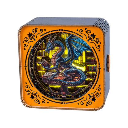 FancyNooks™ Library Dragon Kit - 3D Wooden Puzzle Night Light