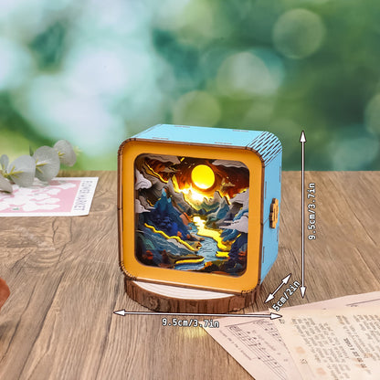 FancyNooks™ Moonlit Mountain Kit - 3D Wooden Puzzle Night Light