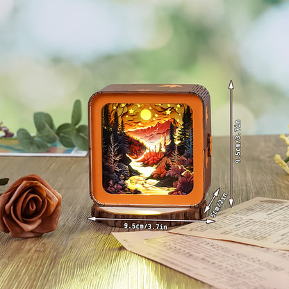 FancyNooks™ Forest Sunset Kit - 3D Wooden Puzzle Night Light