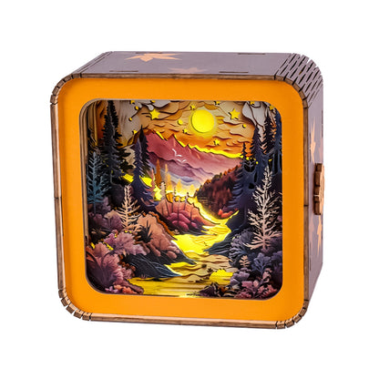 FancyNooks™ Forest Sunset Kit - 3D Wooden Puzzle Night Light