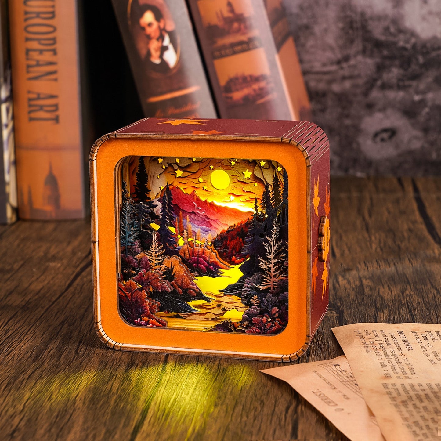 FancyNooks™ Forest Sunset Kit - 3D Wooden Puzzle Night Light