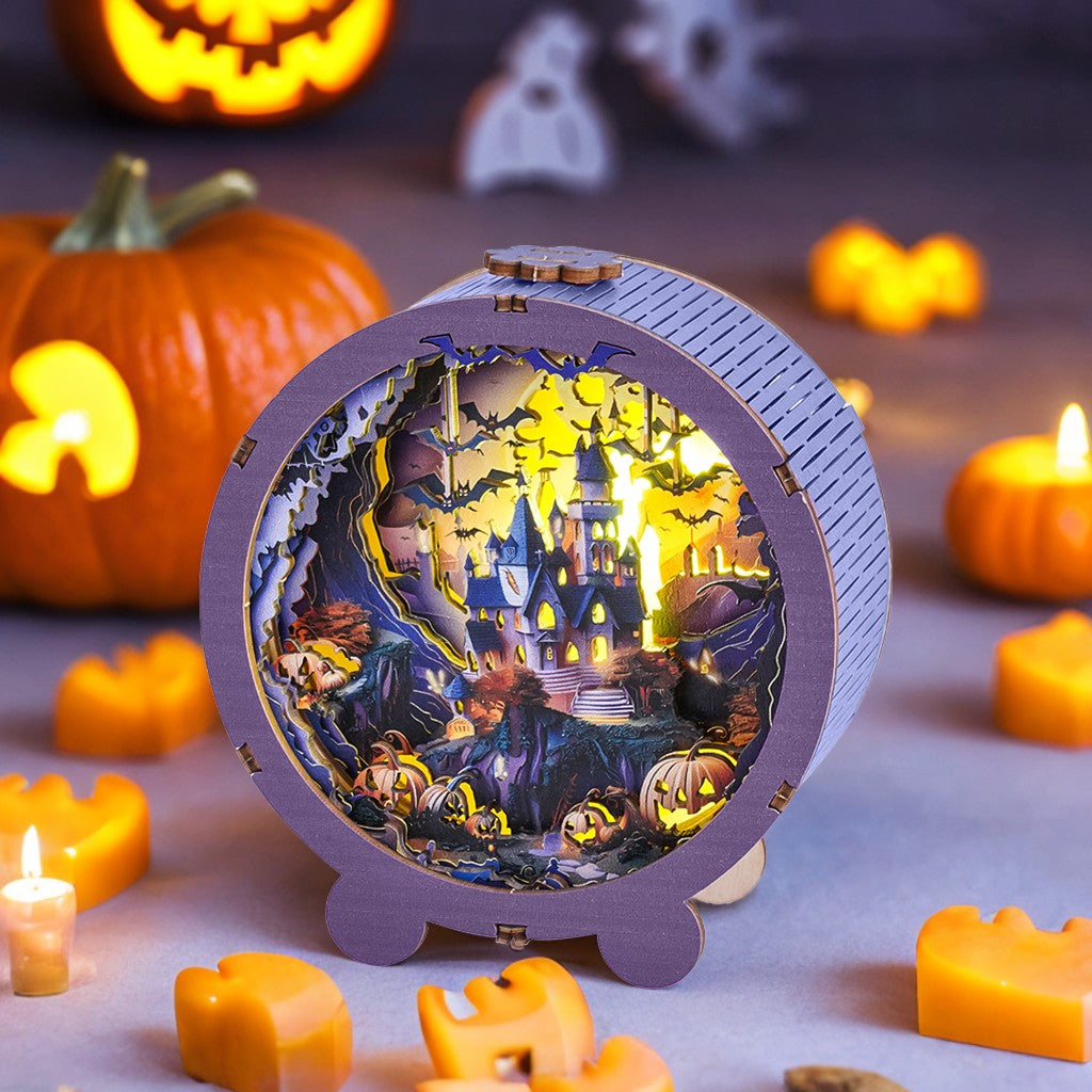 FancyNooks™ Halloween Castle Kit - 3D Wooden Puzzle Night Light