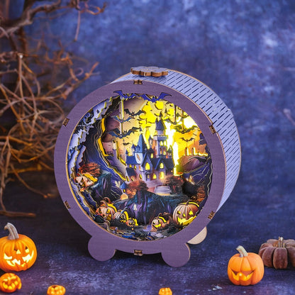 FancyNooks™ Halloween Castle Kit - 3D Wooden Puzzle Night Light