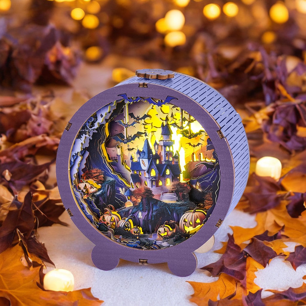 FancyNooks™ Halloween Castle Kit - 3D Wooden Puzzle Night Light