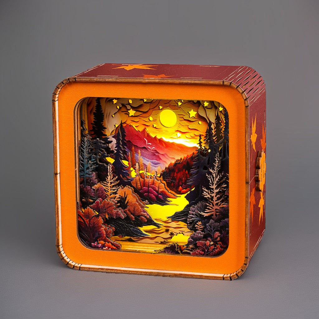 FancyNooks™ Forest Sunset Kit - 3D Wooden Puzzle Night Light