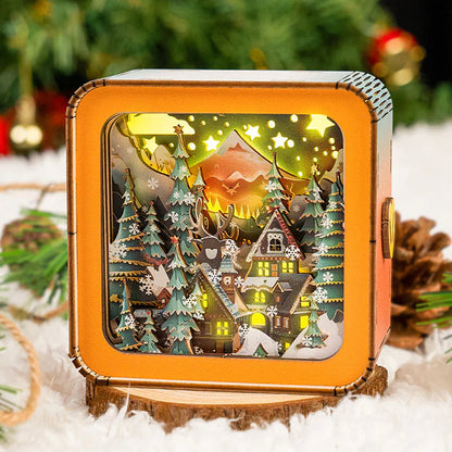 FancyNooks™ Warm Christmas Eve Kit - 3D Wooden Puzzle Night Light