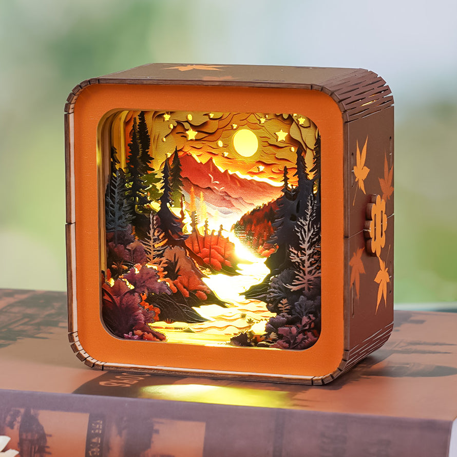 FancyNooks™ Forest Sunset Kit - 3D Wooden Puzzle Night Light