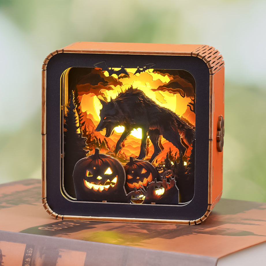 FancyNooks™ Halloween Wolf Kit - 3D Wooden Puzzle Night Light