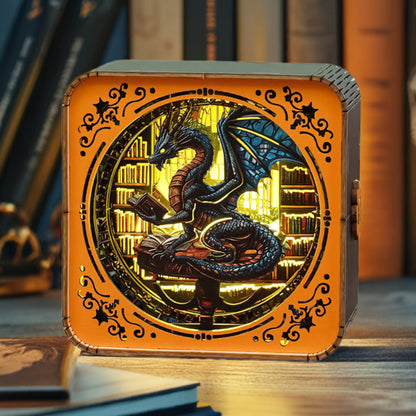 FancyNooks™ Library Dragon Kit - 3D Wooden Puzzle Night Light