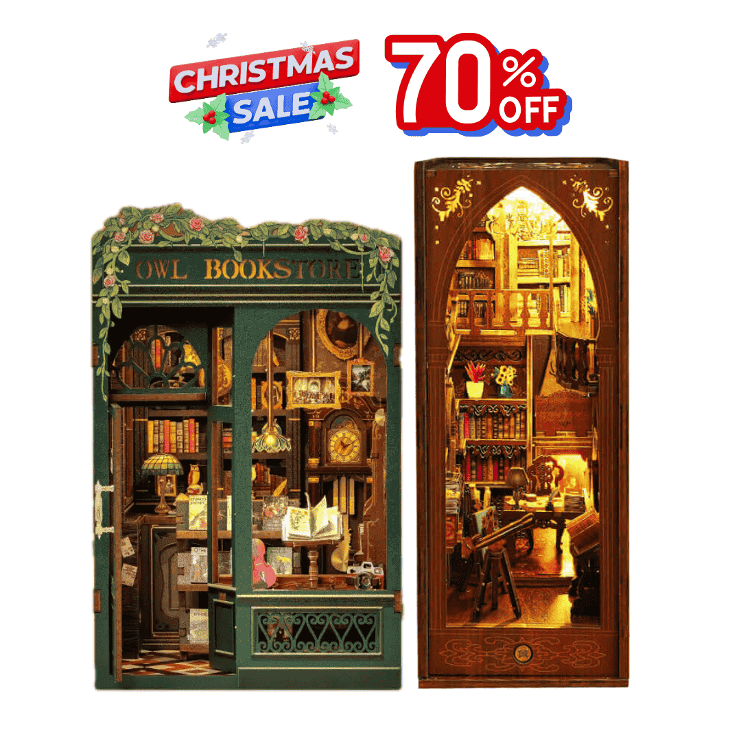 CHRISTMAS OWL BOOKSTORE + LIBRARY OF BOOKS (70% OFF)