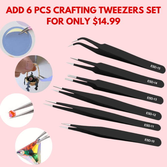 6 pcs Crafting Tweezers Set .